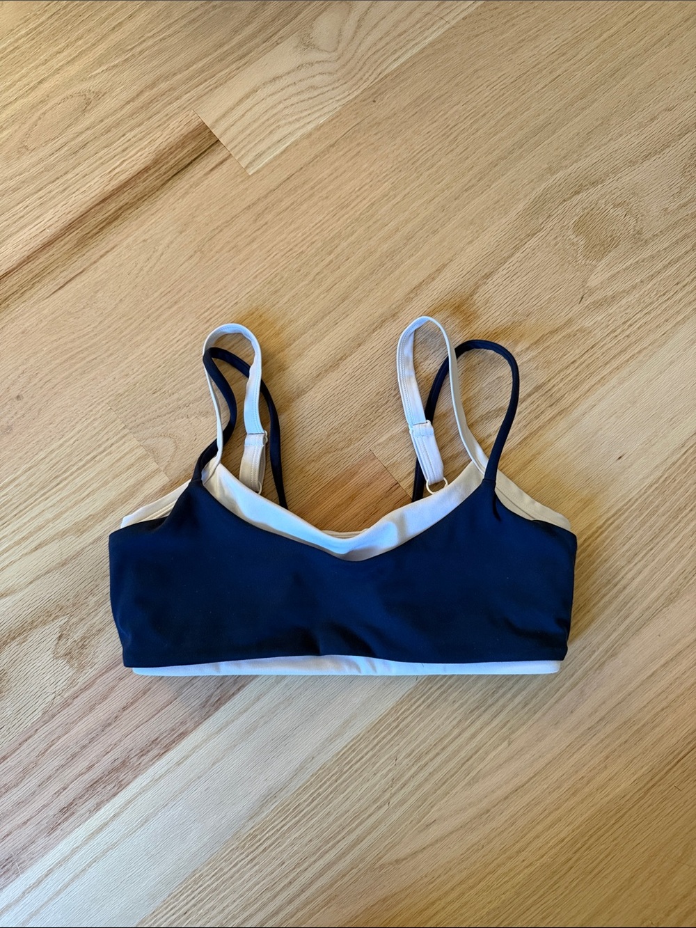 FORM layered navy and white bra